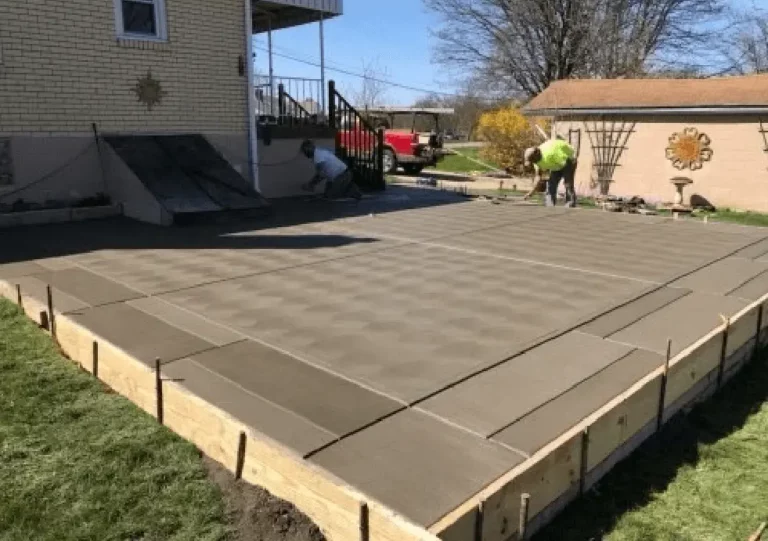 New concrete patio instillation